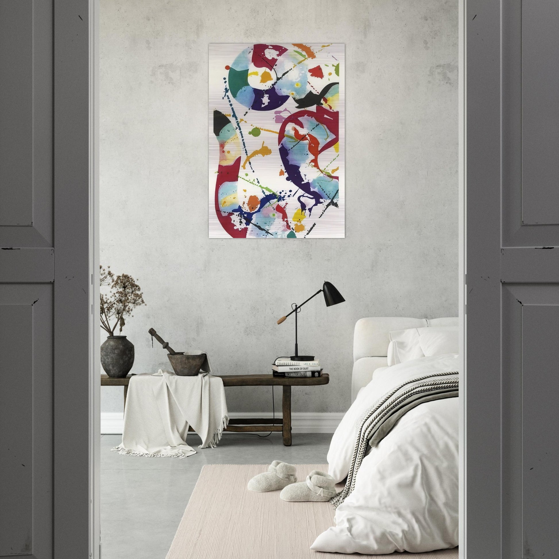 Untitled  SFE-85  - Sam Francis Brushed Aluminum Print - 70x100 cm / 28x40 inches | Sam Francis Aluminum Print | Sam Francis Prints