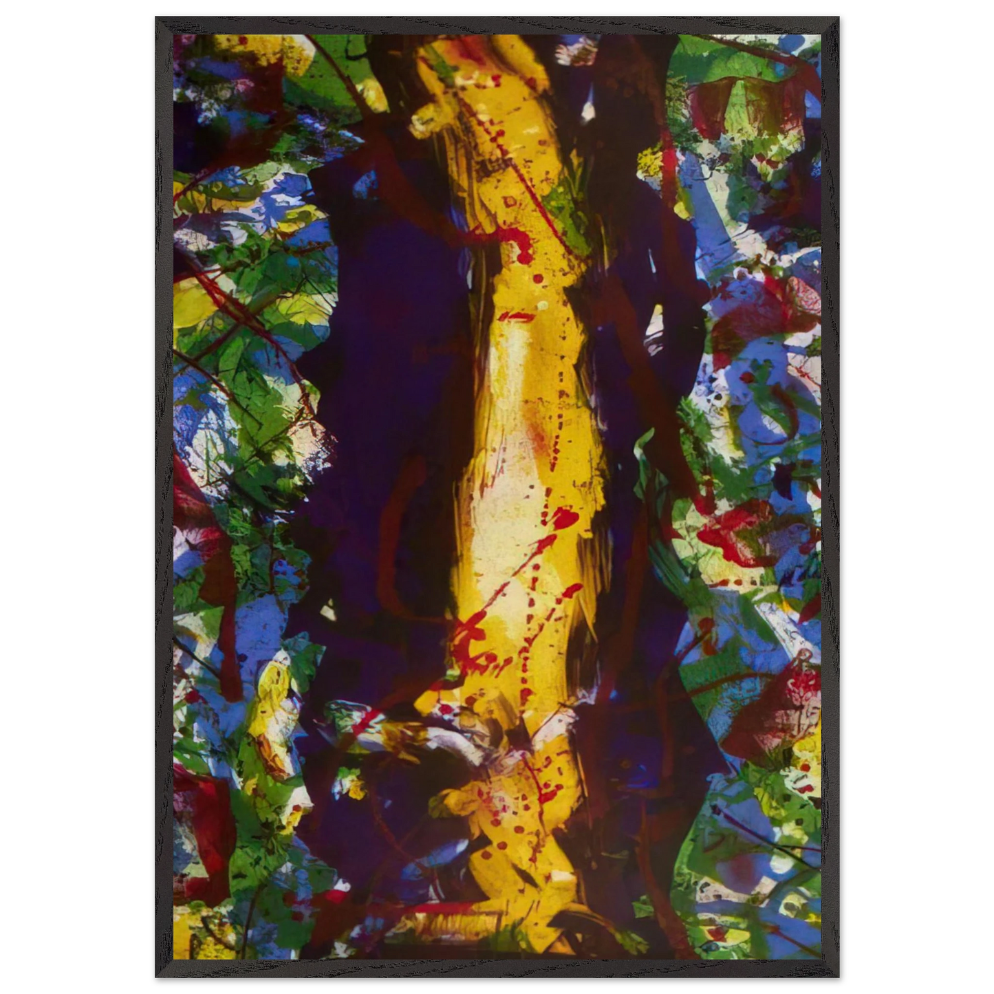Untitled Composition  Lembark 285  - Sam Francis 70x100 cm / 28x40 inches Framed Art Print – Black Wooden Frame