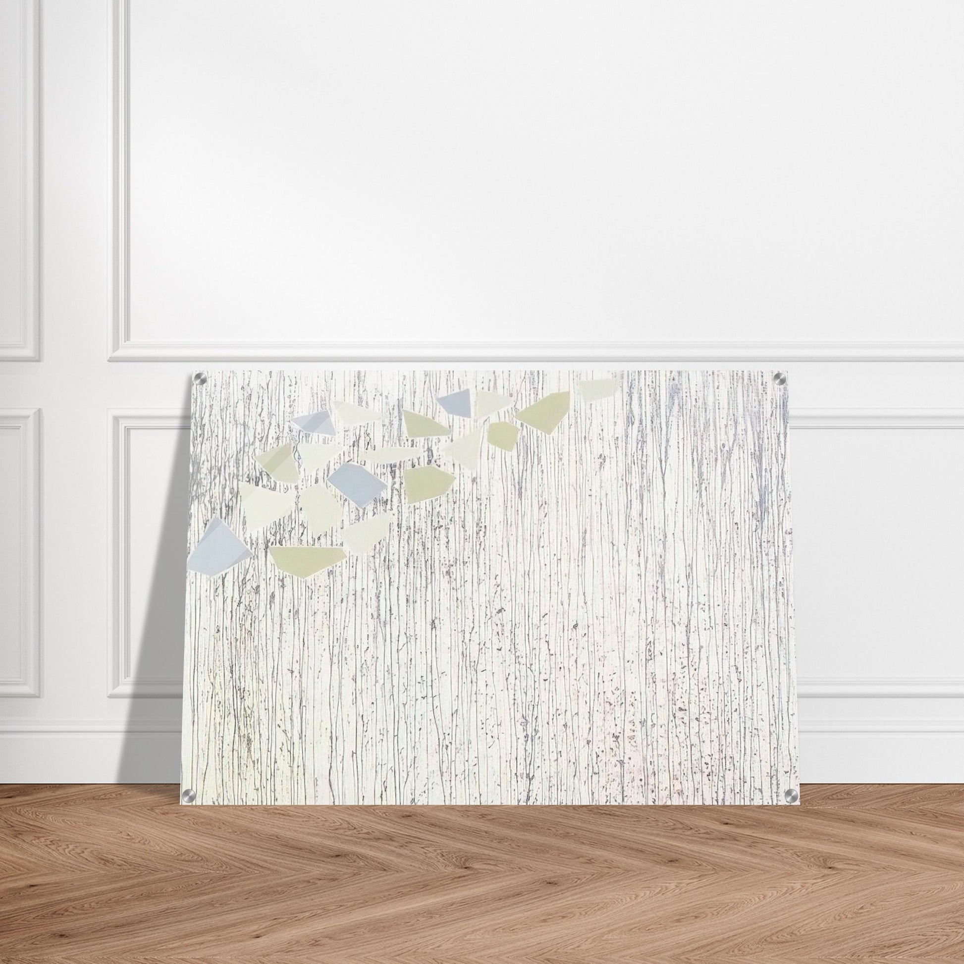 Pale colors on runs - Abstract Expressionism - Robert Goodnough Acrylic Print - 70x100 cm / 28x40″ inches