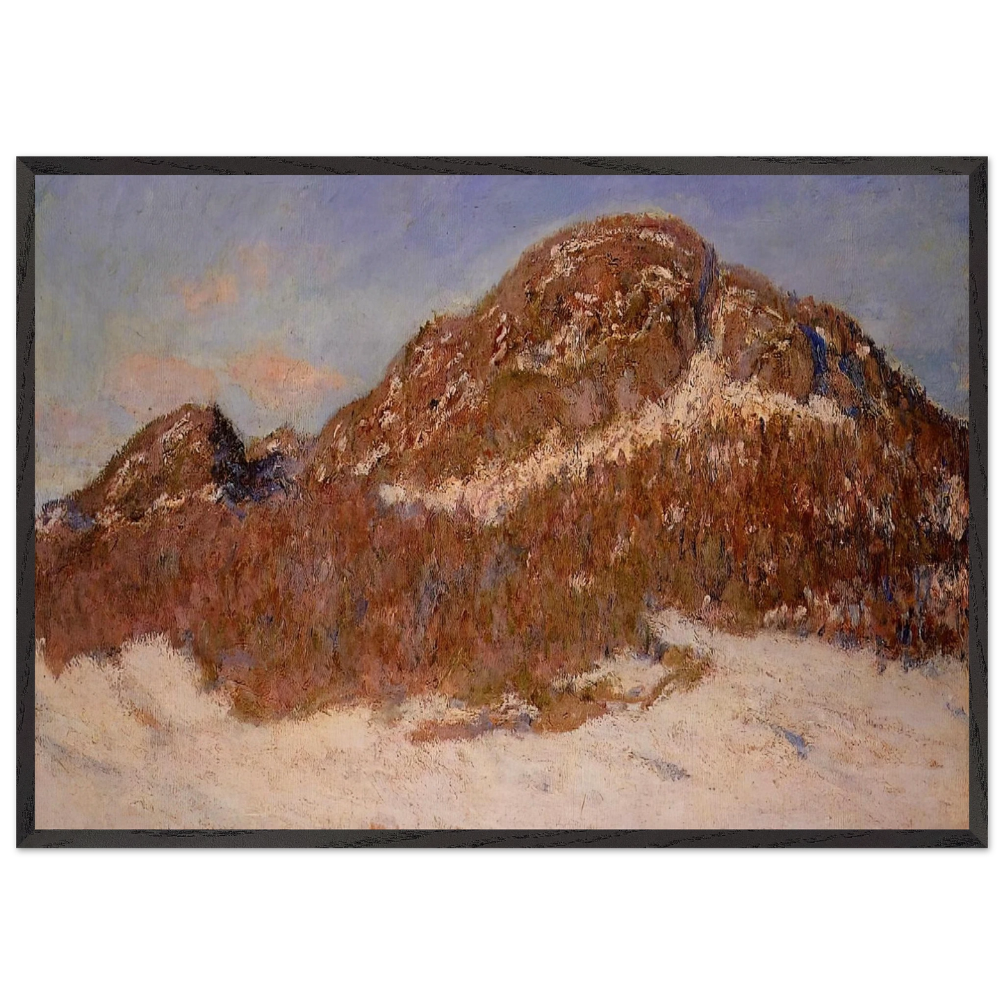 Mount Kolsaas 3 - claude monet 70x100 cm / 28x40 inches Framed Art Print – Black Wooden Frame