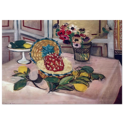 STILL LIFE WITH PINEAPPLES 1940 - Henri Matisse Brushed Aluminum Print - 70x100 cm / 28x40 inches | Henri Matisse Aluminum Print | Henri Matisse Prints