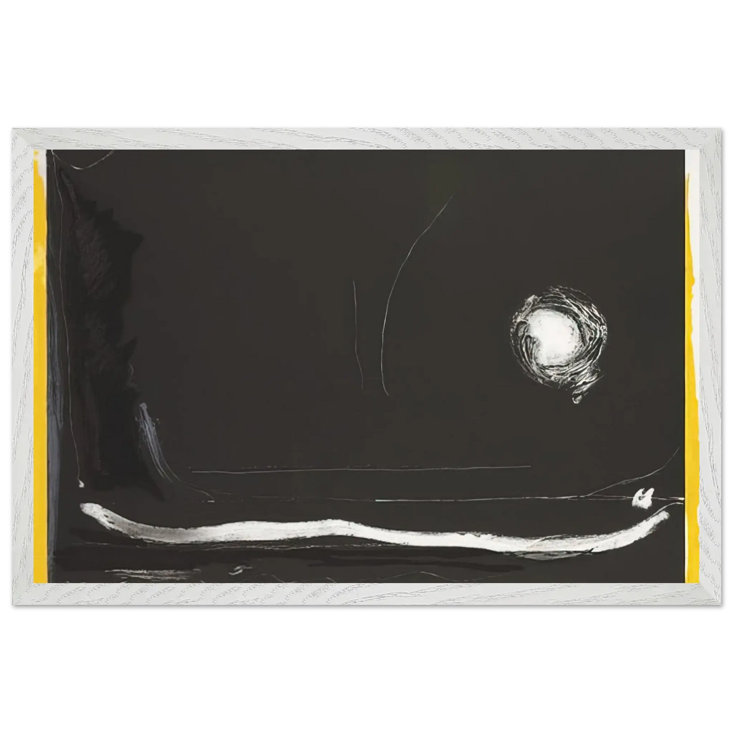 Helen Frankenthaler - Yellow Jack - 1985 Wall art - 30x40 cm / 12x16 Inches - Premium Wooden Framed Poster With Fine Art Paper - Black frame