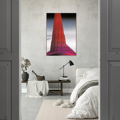 Desert Skyscraper - Eyvind Earle Brushed Aluminum Print - 70x100 cm / 28x40 inches | Eyvind Earle Aluminum Print | Eyvind Earle Prints