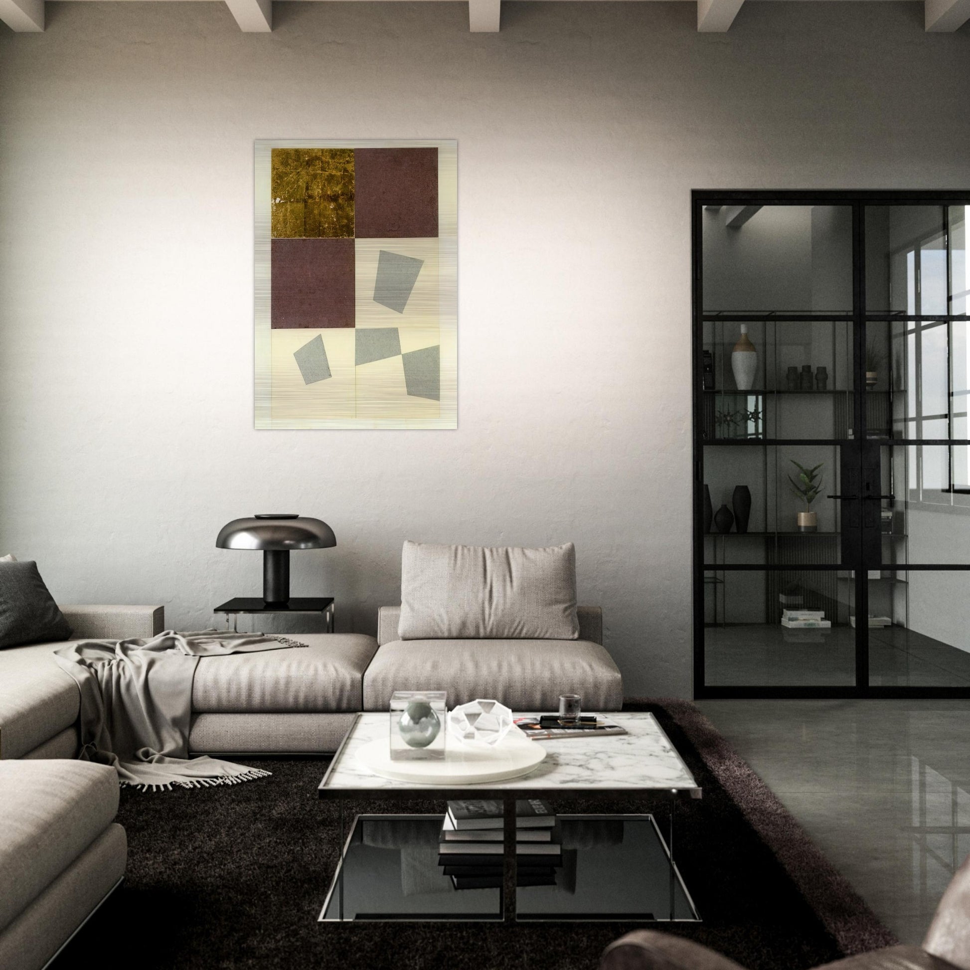 Geometric Collage - Jean Arp Brushed Aluminum Print - 70x100 cm / 28x40 inches | Jean Arp Aluminum Print | Jean Arp Prints