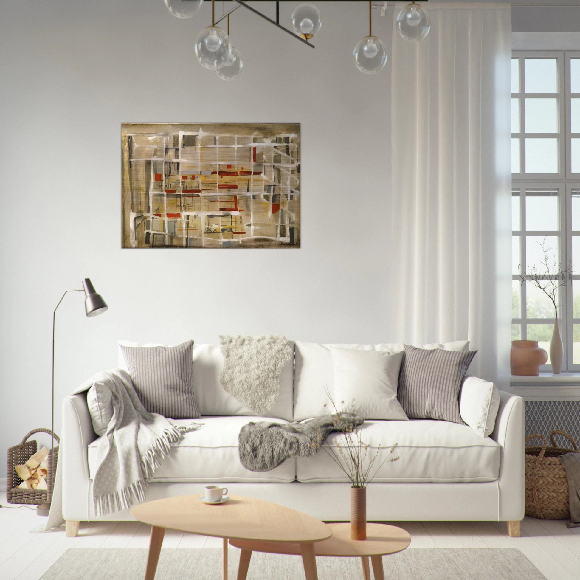 Interieur à la spirale - 1949 - Maria Helena Vieira da Silva Brushed Aluminum Print - 70x100 cm / 28x40 inches | Maria Helena Vieira da Silva Aluminum Print | Maria Helena Vieira da Silva Prints