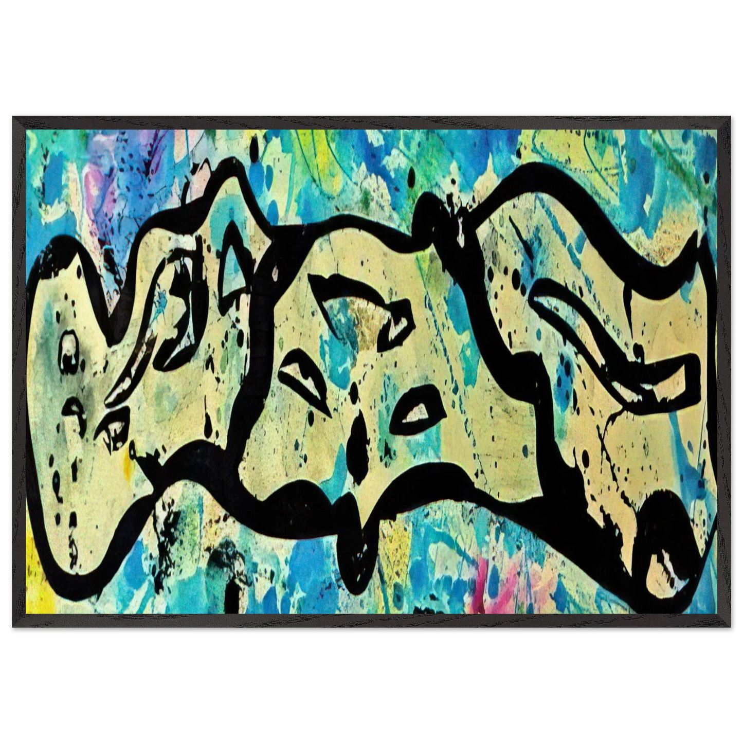 Untitled  Variant F  - Sam Francis 70x100 cm / 28x40 inches Framed Art Print – Black Wooden Frame