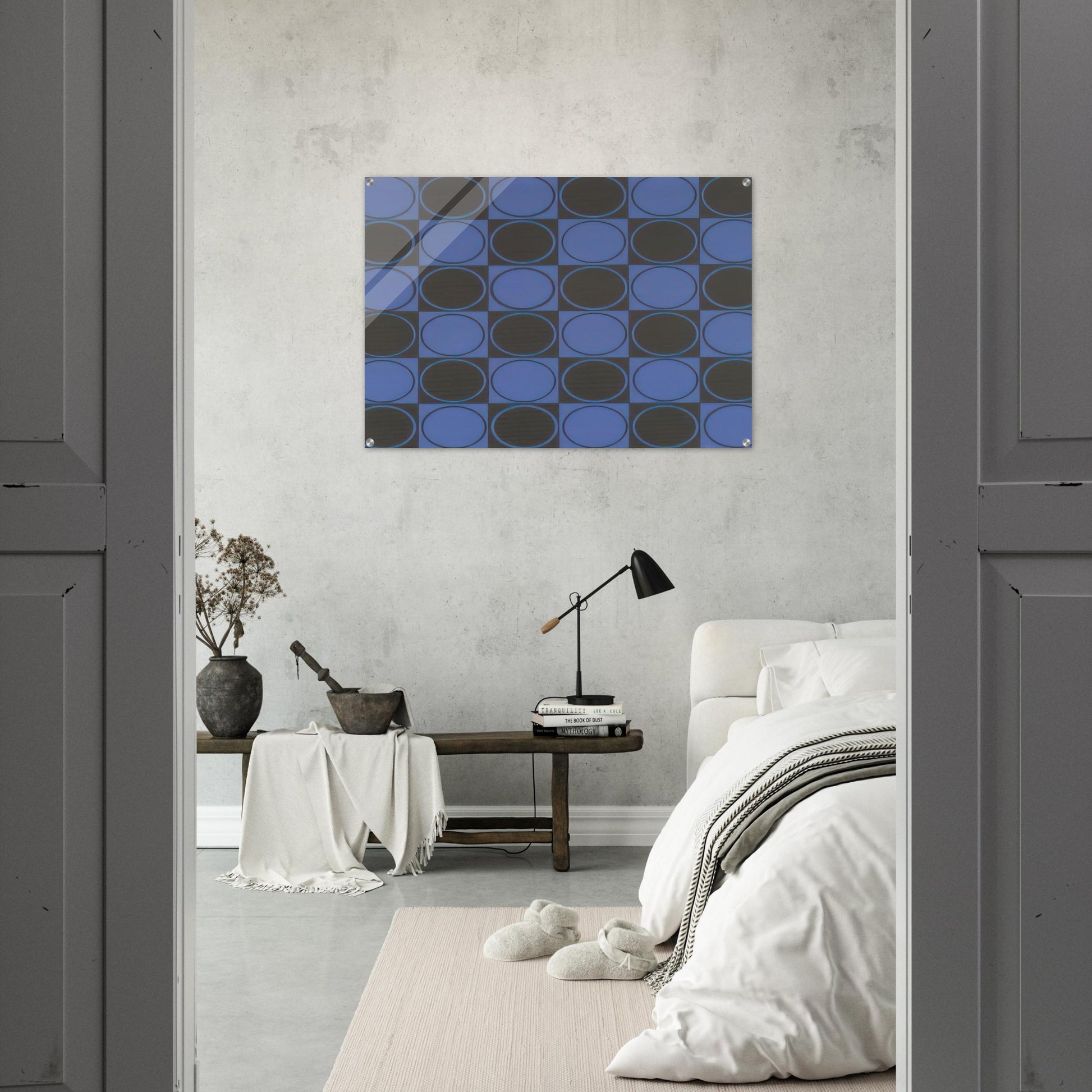 Carre bleu et noir - 1980 - Antonio Asis Acrylic Print - 70x100 cm / 28x40″ inches