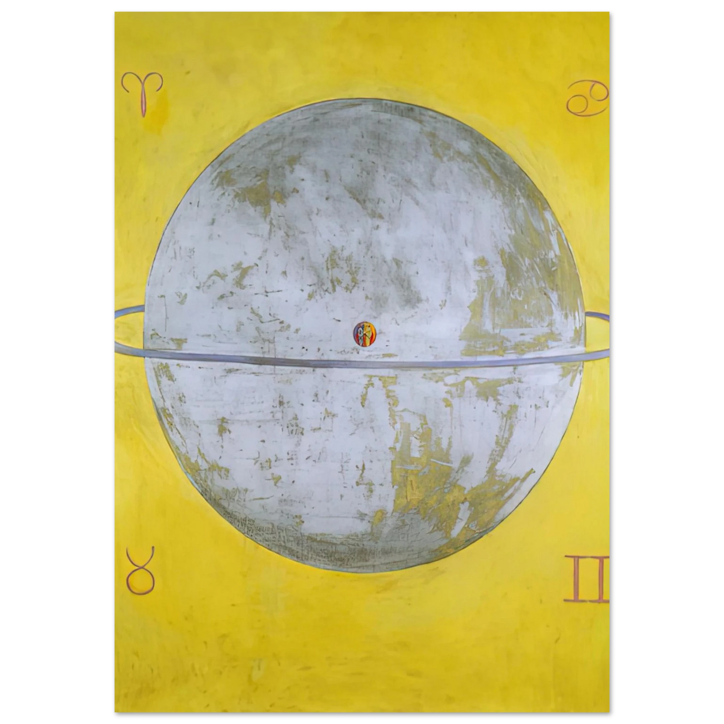 Hilma af Klint - THE DOVE NR 12 1915 Wall art - 21x29.7 cm / 8x12" - Premium Wooden Framed Poster With Fine Art Paper-canvas - White frame
