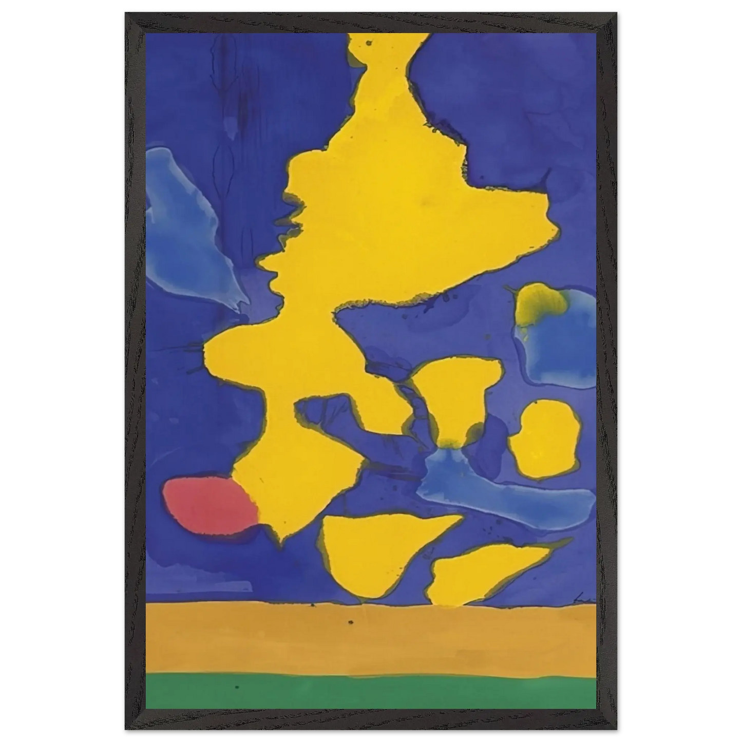 Helen Frankenthaler - Saturn Revisited - 1964 Wall art - 60x80 cm / 24x32 Inches - Premium Wooden Framed Poster With Fine Art Paper - Wood frame
