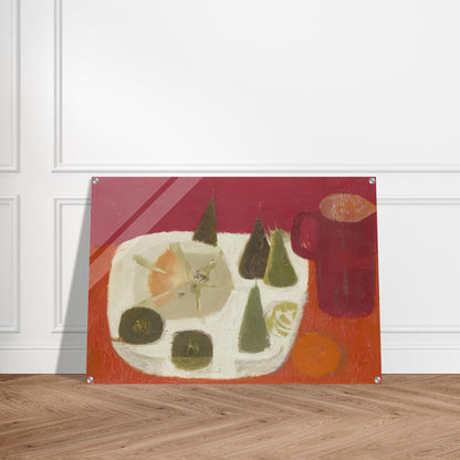 Red Jug - 1968 - Mary Fedden Acrylic Print - 70x100 cm / 28x40″ inches
