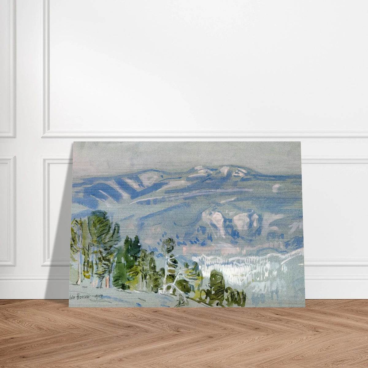 Looking towards Mount Adams from Mount Hood - Childe Hassam Brushed Aluminum Print - 70x100 cm / 28x40 inches | Childe Hassam Aluminum Print | Childe Hassam Prints