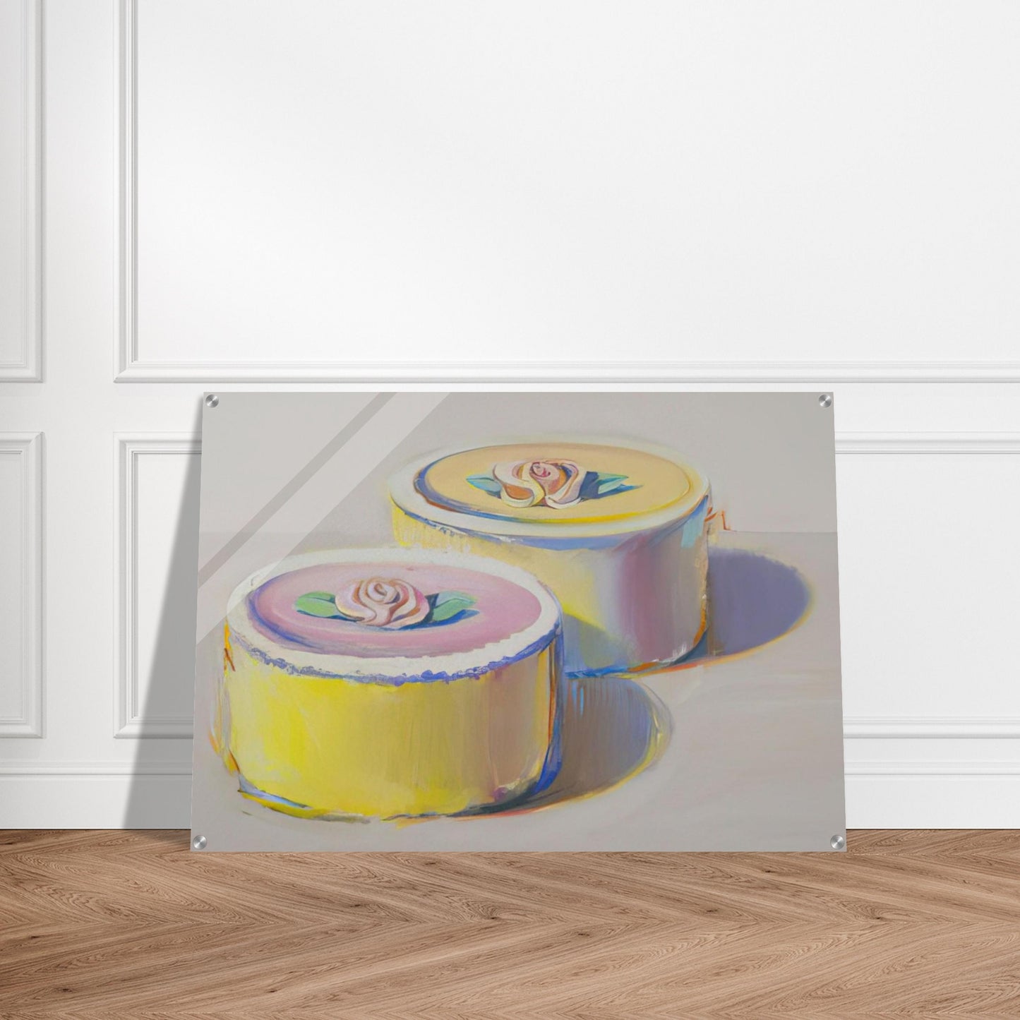 Rosebud Cakes - 1995 - Wayne Thiebaud Acrylic Print - 70x100 cm / 28x40″ inches