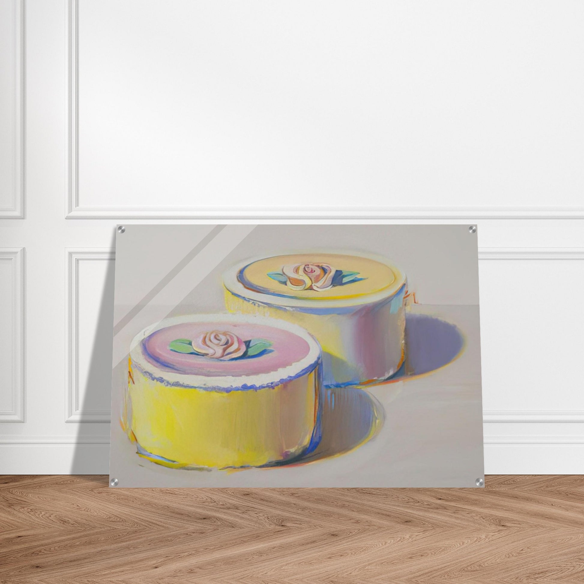 Rosebud Cakes - 1995 - Wayne Thiebaud Acrylic Print - 70x100 cm / 28x40″ inches