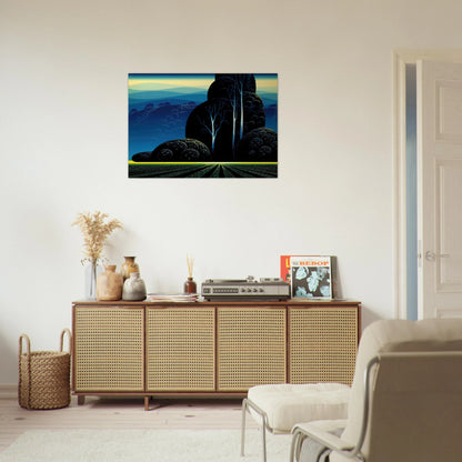 Even Tide - Eyvind Earle Brushed Aluminum Print - 70x100 cm / 28x40 inches | Eyvind Earle Aluminum Print | Eyvind Earle Prints