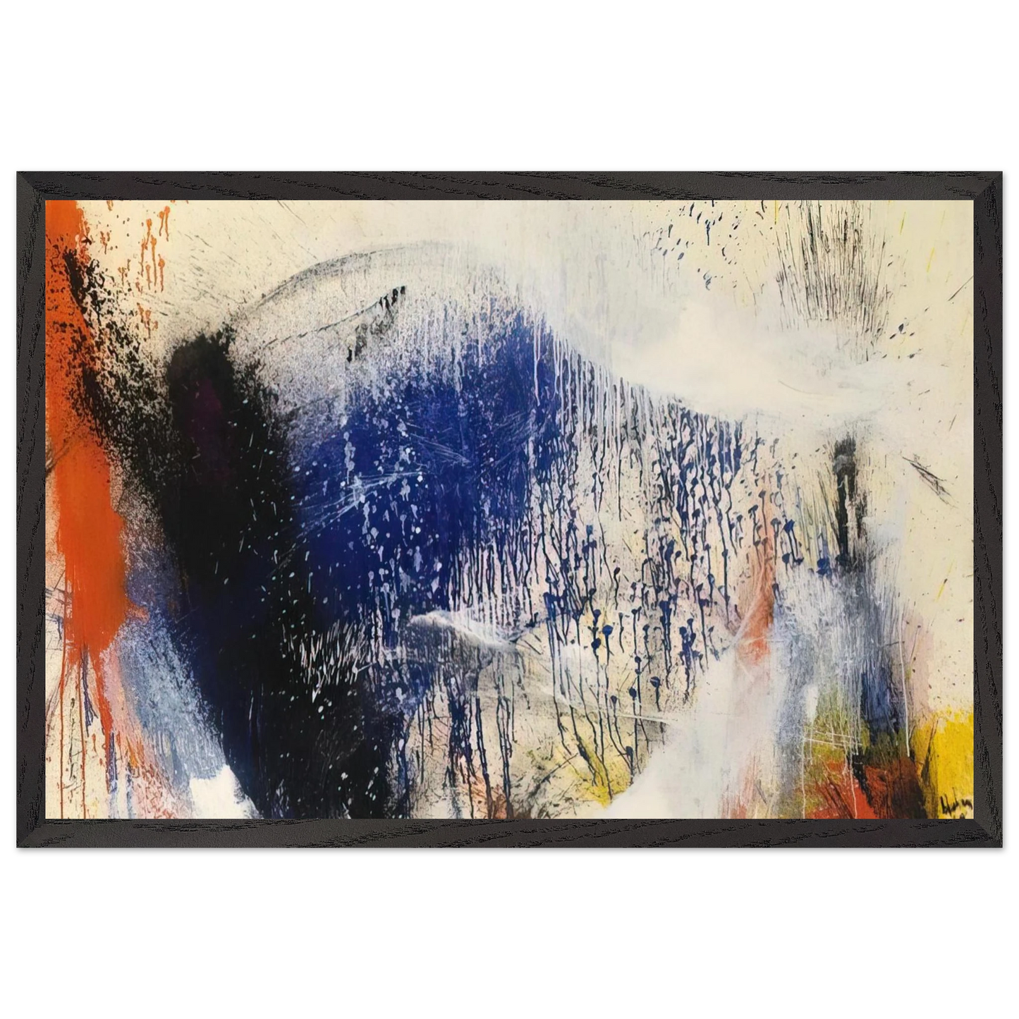 Helen Frankenthaler - Untitled - 1960 Wall art - 21x29.7 cm / 8x12" - Premium Wooden Framed Poster With Fine Art Paper-canvas - Black frame
