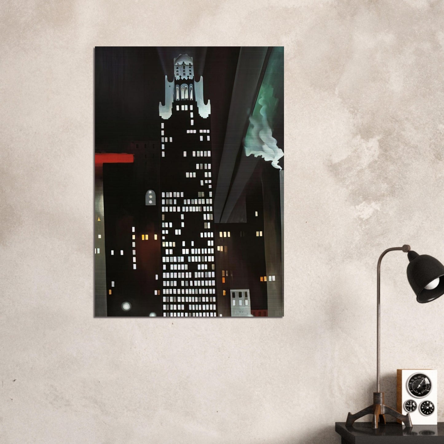 Radiator Building - Night, New York - Georgia O'Keeffe Brushed Aluminum Print - 70x100 cm / 28x40 inches | Georgia O'Keeffe Aluminum Print | Georgia O'Keeffe Prints