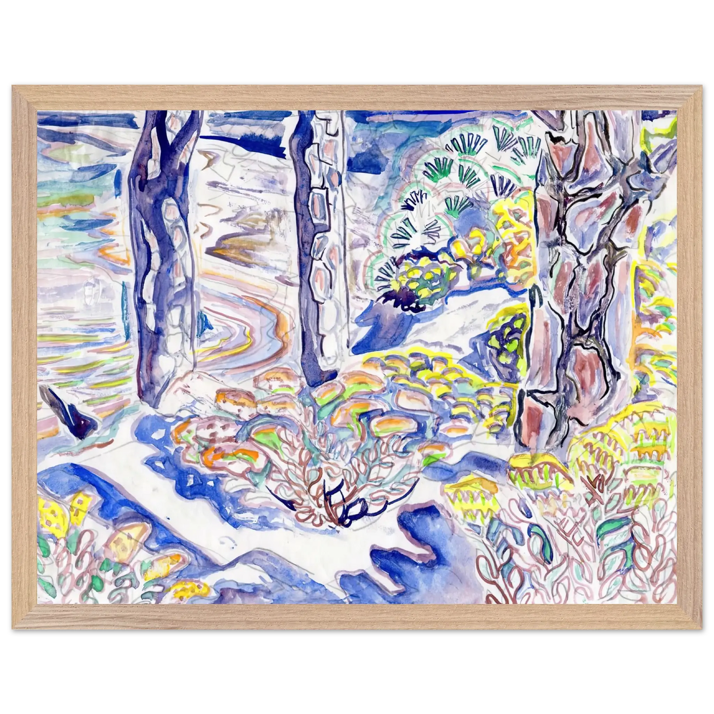 Walter Inglis Anderson - Walter Anderson Wall art - 60x80 cm / 24x32 Inches - Premium Wooden Framed Poster With Fine Art Paper - Black frame