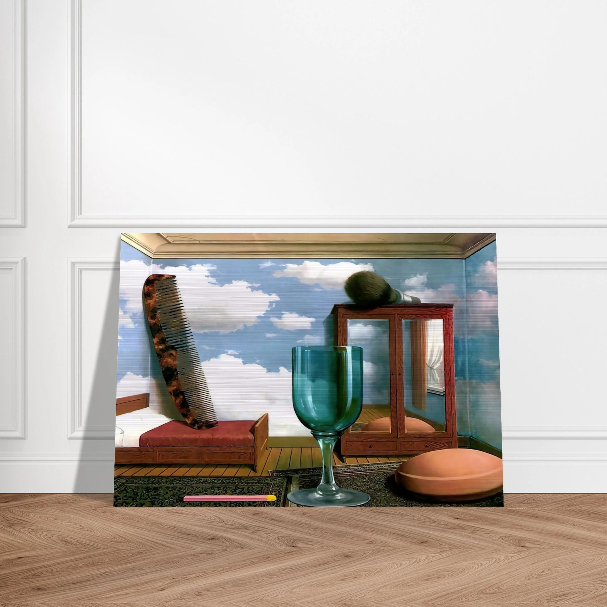 PERSONAL VALUES 1952 - Rene Magritte Brushed Aluminum Print - 70x100 cm / 28x40 inches | Rene Magritte Aluminum Print | Rene Magritte Prints
