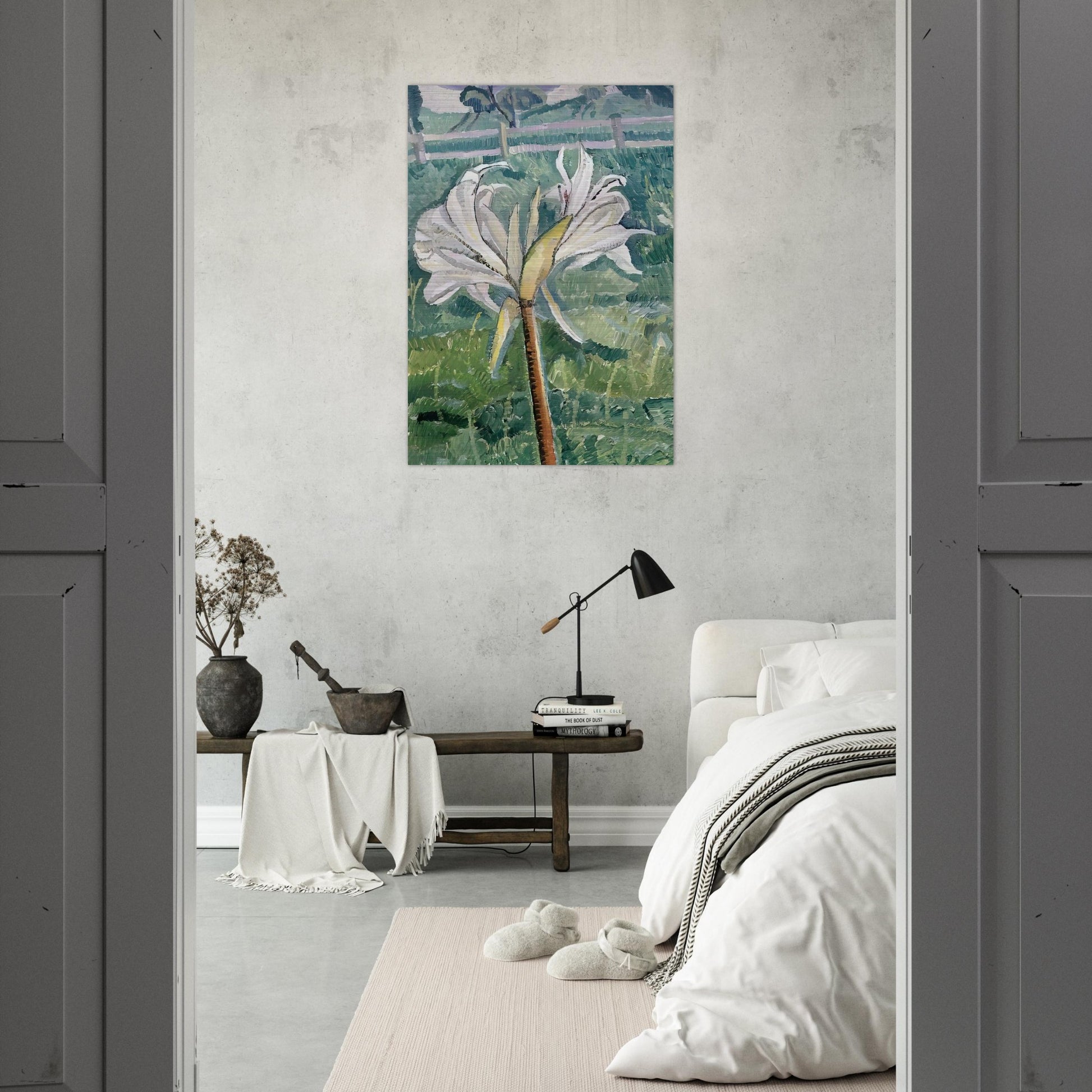 Lily growing in a field by the sea - 1927 - Grace Cossington Smith Brushed Aluminum Print - 70x100 cm / 28x40 inches | Grace Cossington Smith Aluminum Print | Grace Cossington Smith Prints