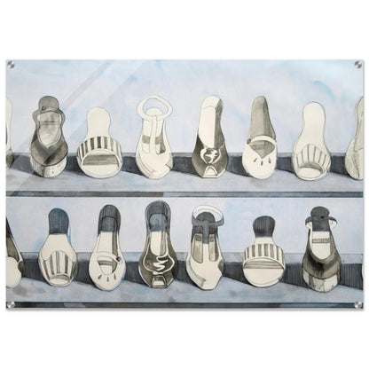 Shoe Rows - 1975 - Wayne Thiebaud Acrylic Print - 70x100 cm / 28x40″ inches