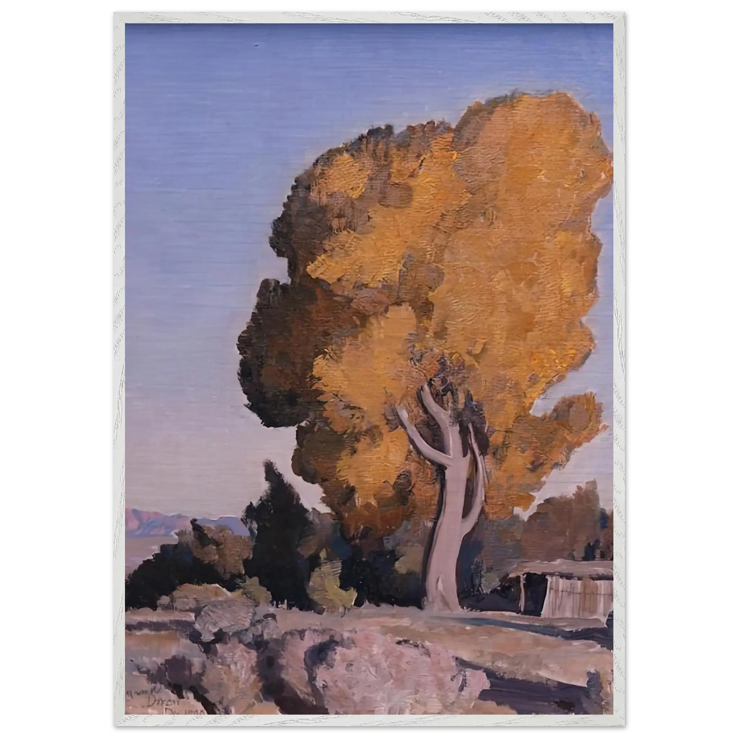 Maynard Dixon - LOW COUNTRY COTTONWOOD 1940 Wall art - A3 (29.7 x 42  cm) - Premium Wooden Framed Poster With Fine Art Paper - Black frame