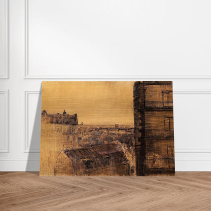 View from the Apartment in the Rue Lepic - Vincent van Gogh Brushed Aluminum Print - 70x100 cm / 28x40 inches | Vincent van Gogh Aluminum Print | Vincent van Gogh Prints