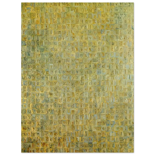 Jasper Johns - GREY ALPHABETS  75x100 cm / 30x40inches Fine Art Poster