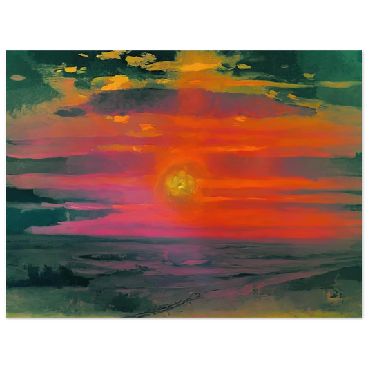 Arkhyp Kuindzhi - Sunset in the winter. A coast of the sea  75x100 cm / 30x40inches Fine Art Poster