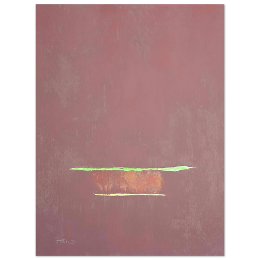 Theodoros Stamos - Purple Color Field with Two Green Lines - Color Field Painting  75x100 cm / 30x40inches Fine Art Poster