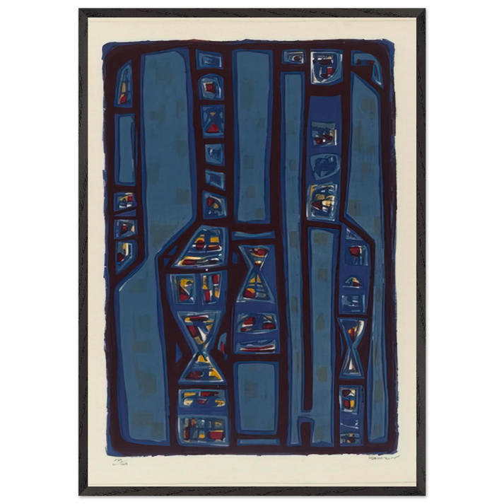 Litanies - 1952 - Alfred Manessier 70x100 cm / 28x40 inches Framed Art Print – Black Wooden Frame