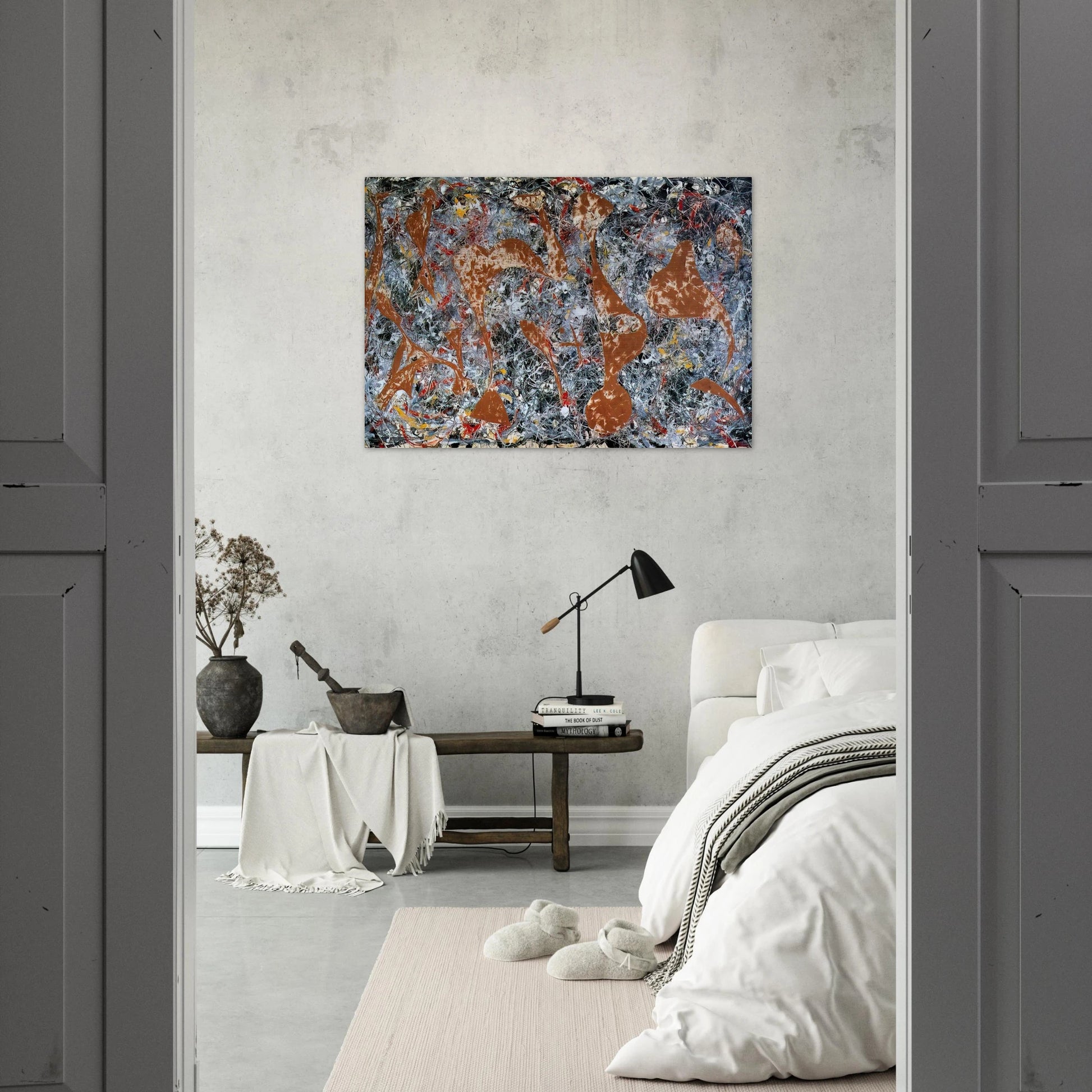 NUMBER 7 OUT OF THE WEB 1949 - Jackson Pollock Brushed Aluminum Print - 70x100 cm / 28x40 inches | Jackson Pollock Aluminum Print | Jackson Pollock Prints