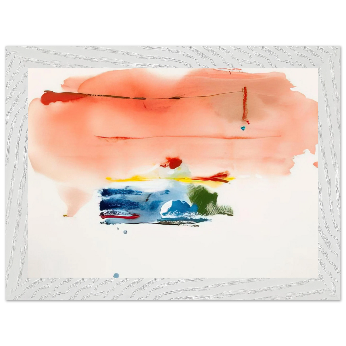 Helen Frankenthaler - Santa Fe II - 1986 Wall art - 20x25 cm / 8x10 inches - Premium Wooden Framed Poster With Fine Art Paper-canvas - Wood frame