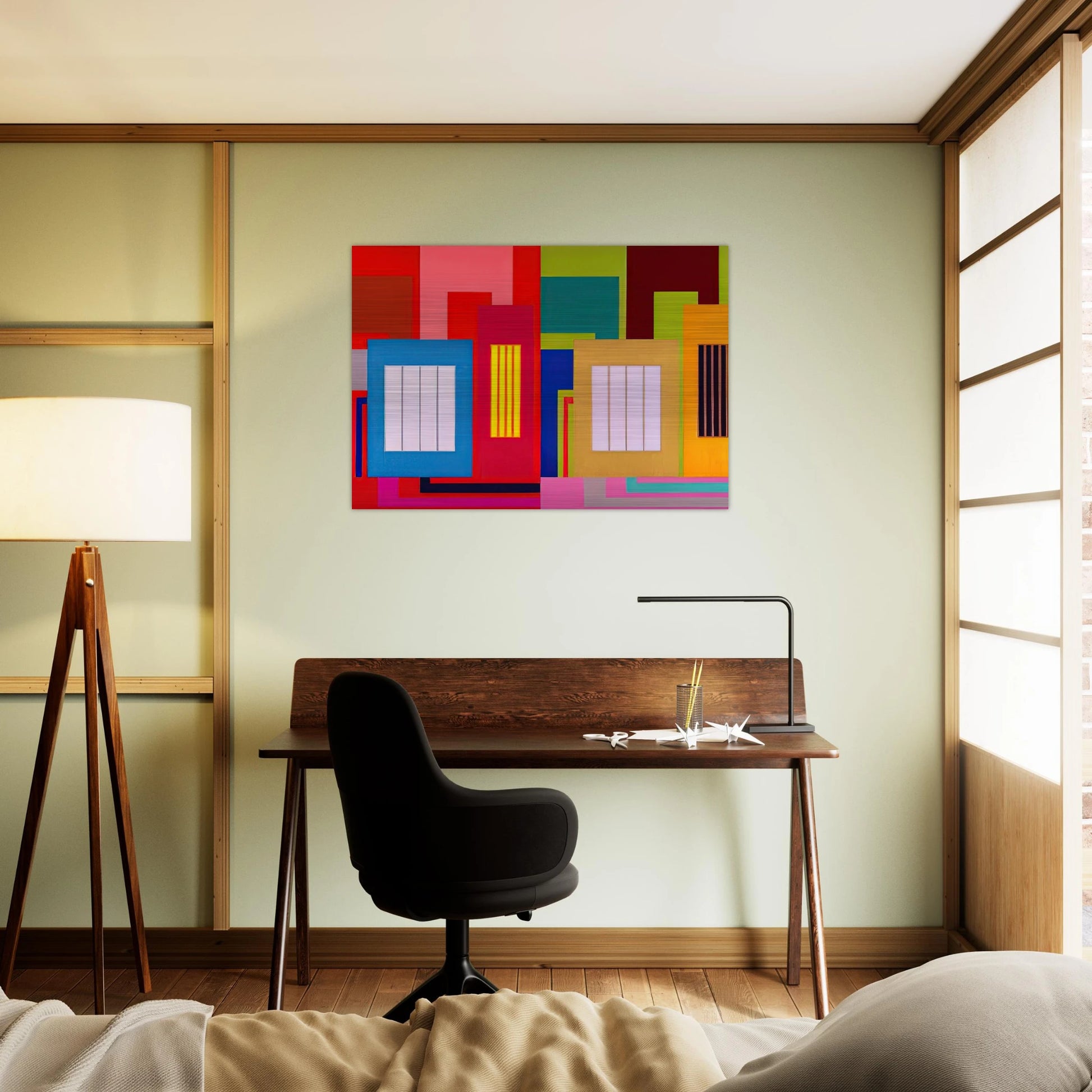 Super Size - 2000 - Peter Halley Brushed Aluminum Print - 70x100 cm / 28x40 inches | Peter Halley Aluminum Print | Peter Halley Prints