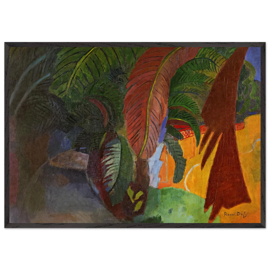 PALM TREES AT MARTIGUES HOMAGE TO GAUGUIN 1910 - Raoul Dufy 70x100 cm / 28x40 inches Framed Art Print – Black Wooden Frame