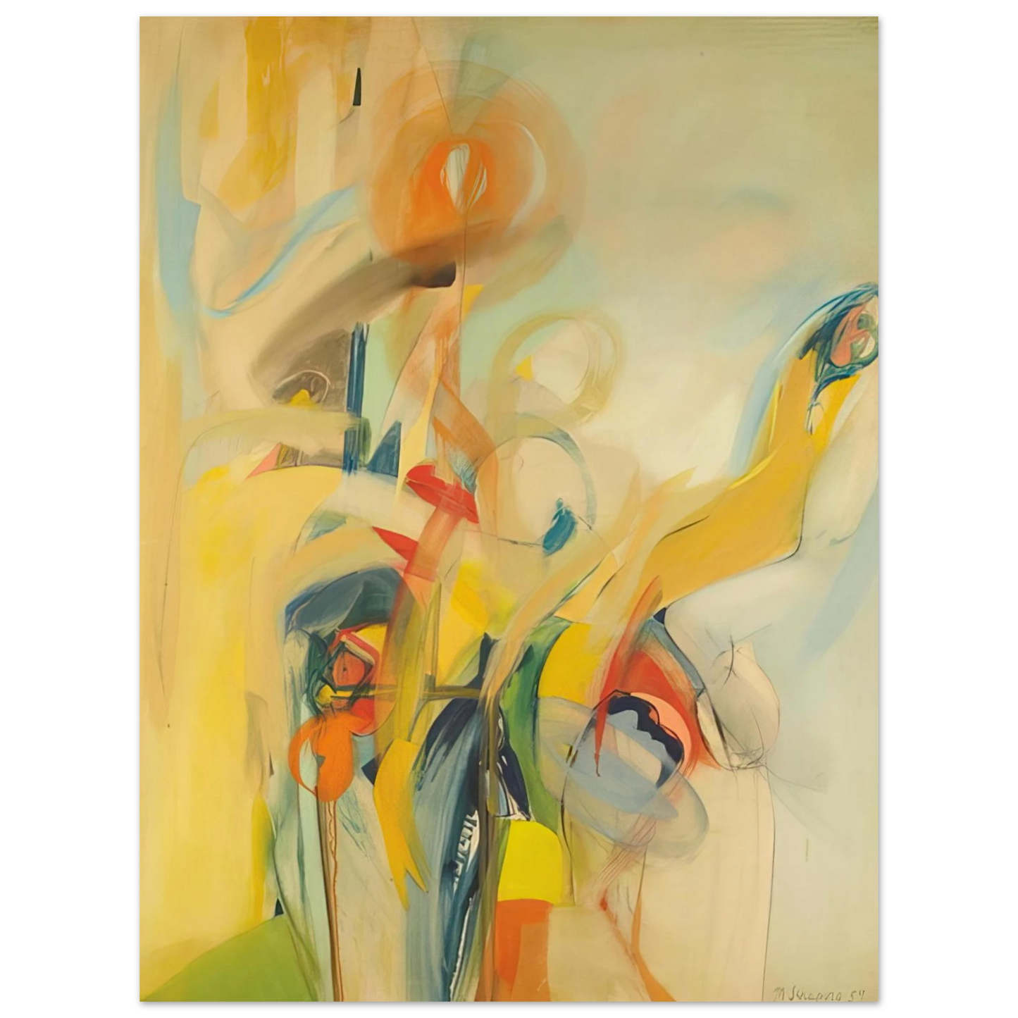 Miriam Schapiro - Down to Earth - 1959  75x100 cm / 30x40inches Fine Art Poster