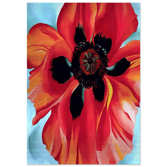 Red Poppy VI - Georgia O'Keeffe Brushed Aluminum Print - 70x100 cm / 28x40 inches | Georgia O'Keeffe Aluminum Print | Georgia O'Keeffe Prints