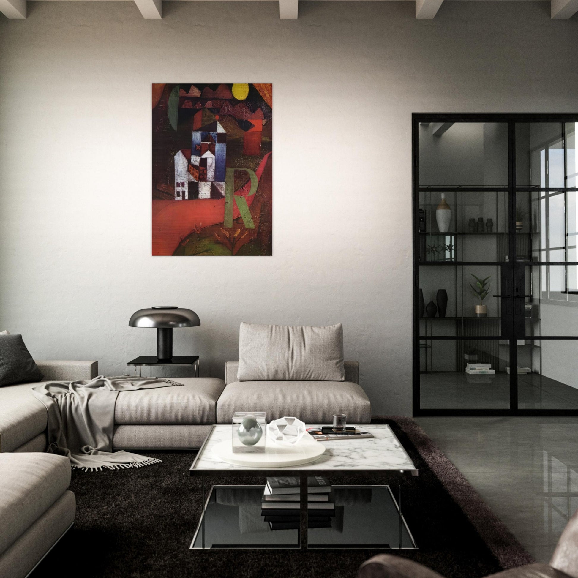 VILLA R 1919 - Paul Klee Brushed Aluminum Print - 70x100 cm / 28x40 inches | Paul Klee Aluminum Print | Paul Klee Prints