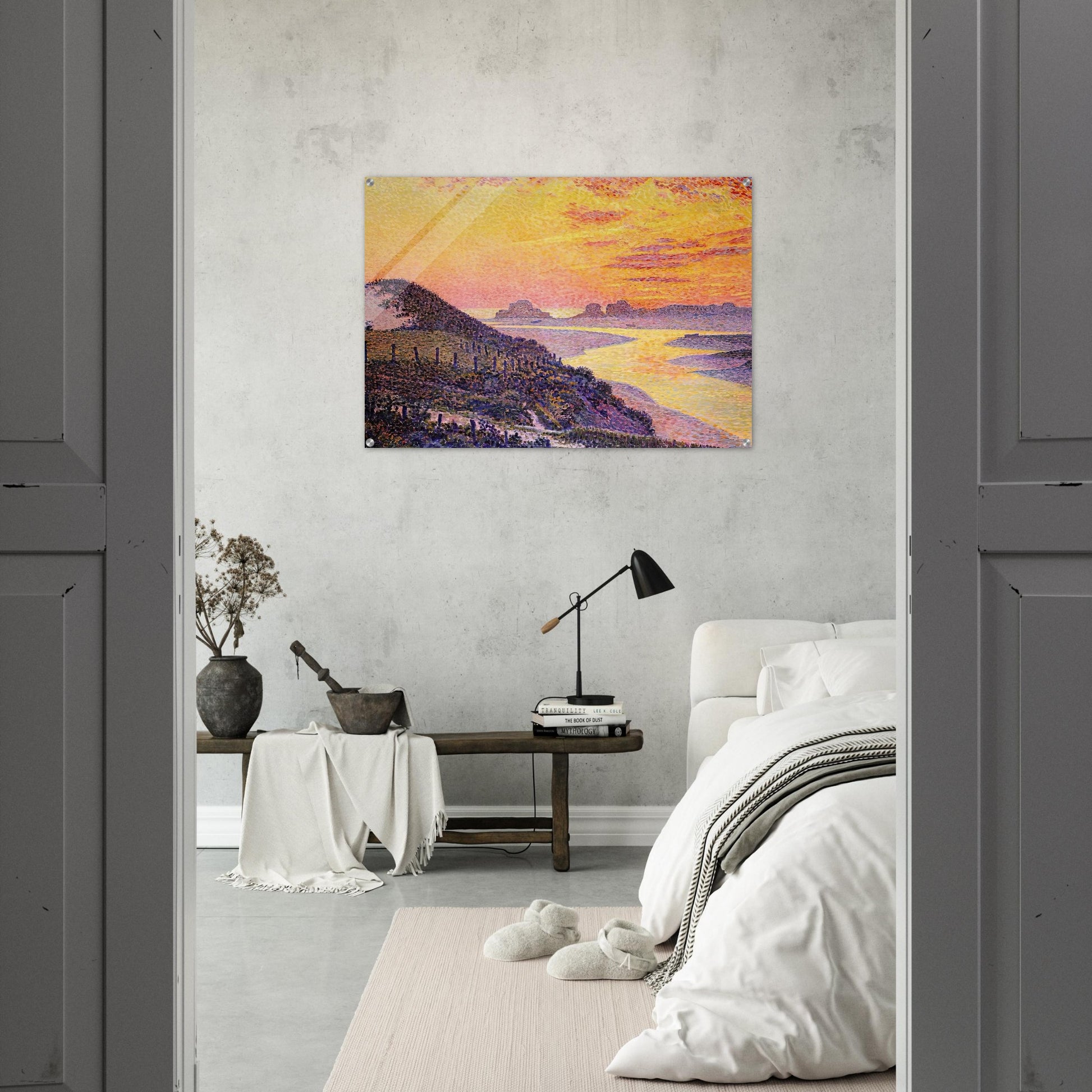 SUNSET AT AMBLETSUSE 1899 - Theo van Rysselberghe Acrylic Print - 70x100 cm / 28x40″ inches