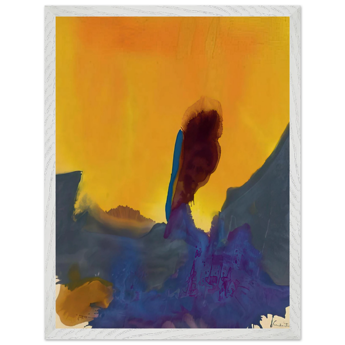 Helen Frankenthaler - Glow II - 1968 Wall art - A3 (29.7 x 42  cm) - Premium Wooden Framed Poster With Fine Art Paper-canvas - Wood frame