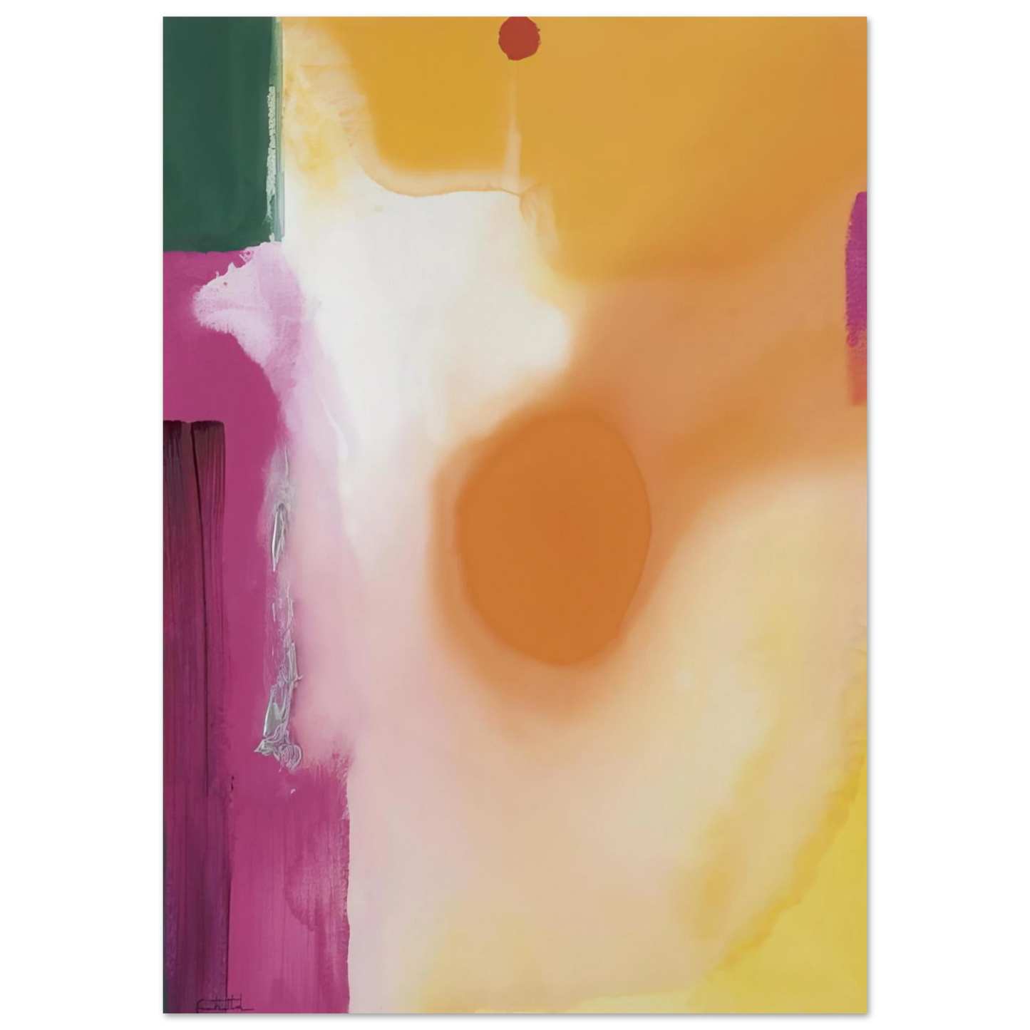 Helen Frankenthaler - Bullseye - 1989 Wall art - A2 (42 x 59.4  cm) - Premium Wooden Framed Poster With Fine Art Paper-canvas - Black frame