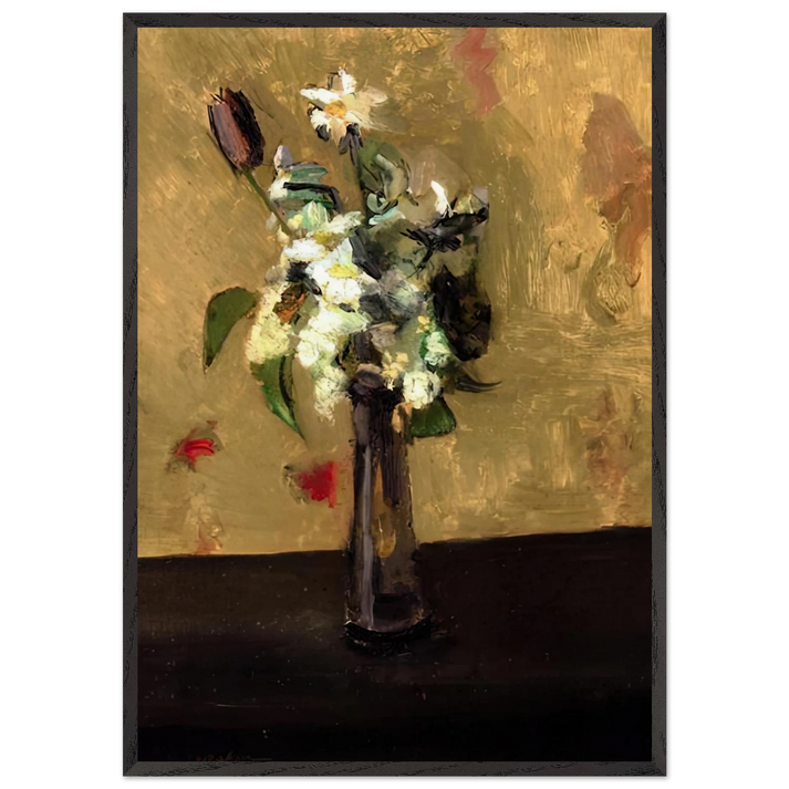 BOUQUET OF FLOWERS IN A CRYSTAL VASE 1902 - Henri Matisse 70x100 cm / 28x40 inches Framed Art Print – Black Wooden Frame