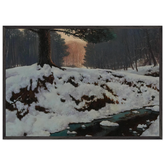 The Shadowed Valley - Post-Impressionism - Frank Johnston 70x100 cm / 28x40 inches Framed Art Print – Black Wooden Frame