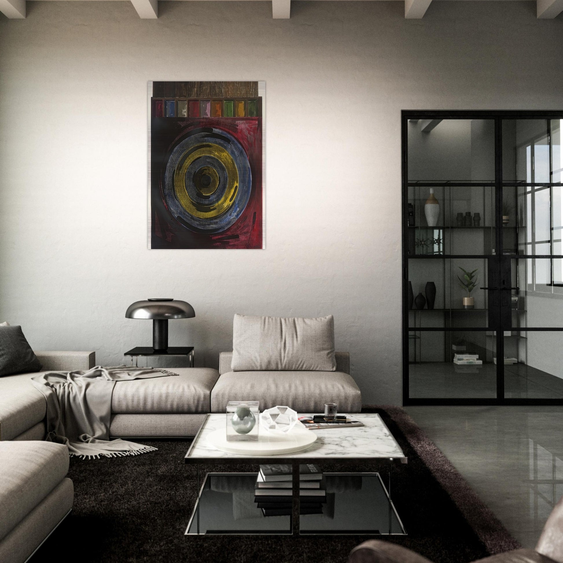 TARGET WITH PLASTER CASTS UNIVERSAL LIMITED ART EDITIONS 208 - Jasper Johns Brushed Aluminum Print - 70x100 cm / 28x40 inches | Jasper Johns Aluminum Print | Jasper Johns Prints