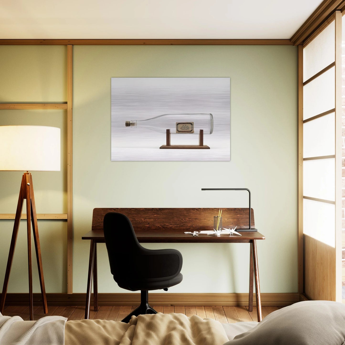 Ship in a Bottle - 1963 - Billy Apple Brushed Aluminum Print - 70x100 cm / 28x40 inches | Billy Apple Aluminum Print | Billy Apple Prints