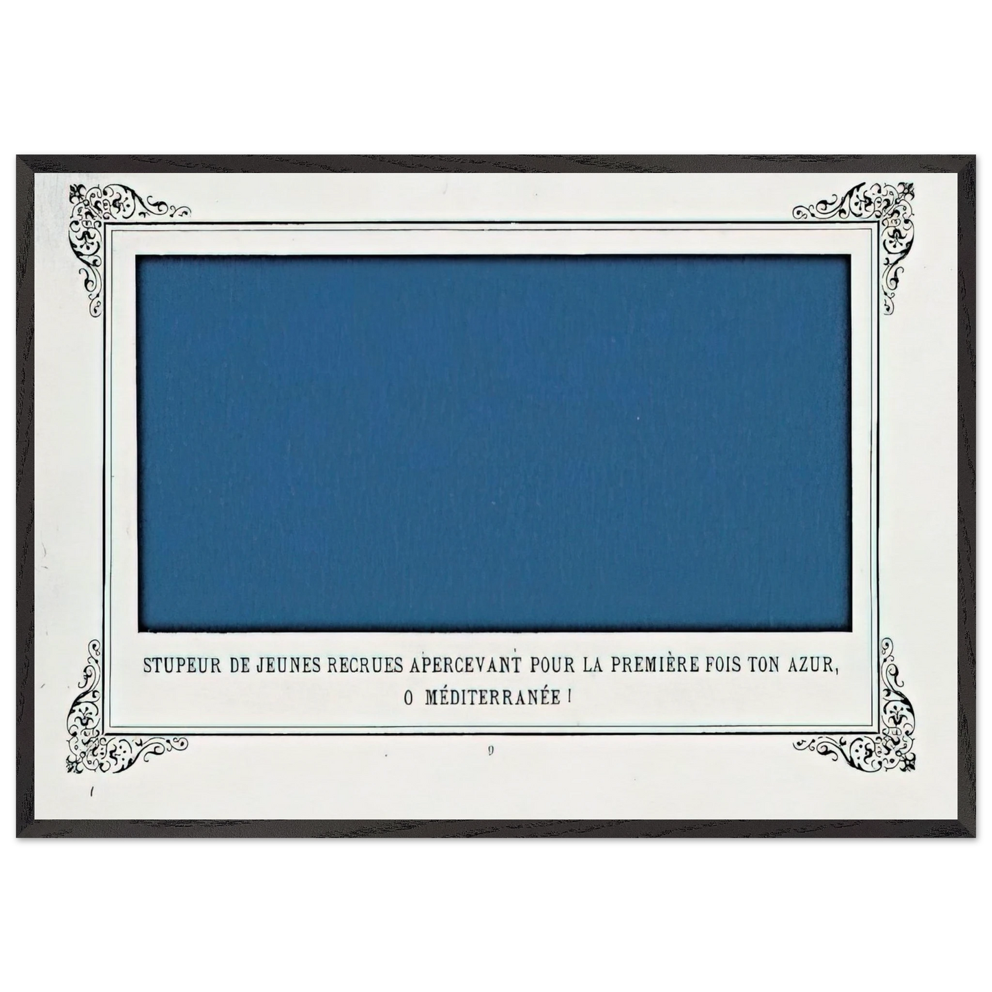 The Awe of Navy Recruits Seeing for the First Time Your Blue O Mediterranean Sea - Alphonse Allais 70x100 cm / 28x40 inches Framed Art Print – Black Wooden Frame