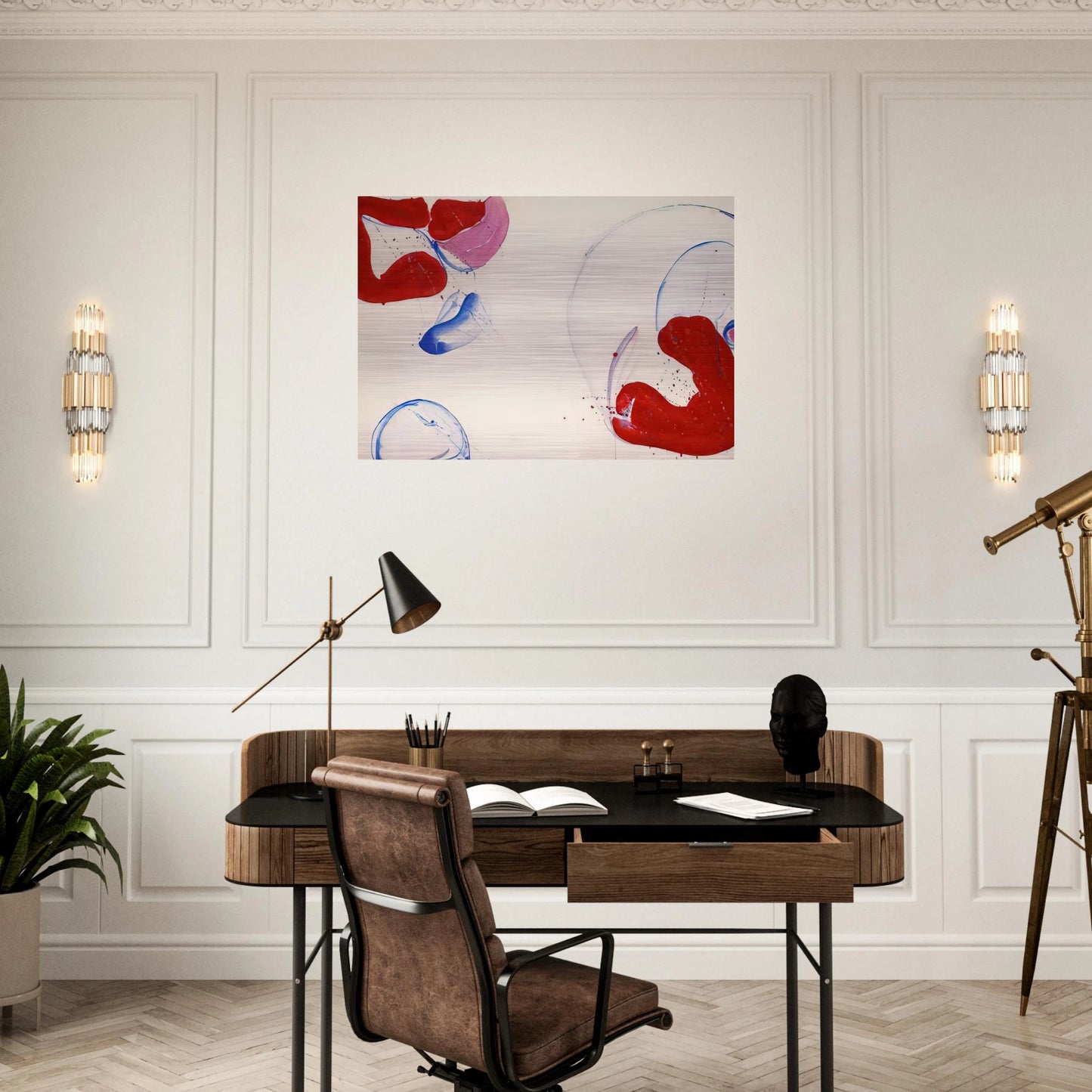 Untitled  SF 61-012  - Sam Francis Brushed Aluminum Print - 70x100 cm / 28x40 inches | Sam Francis Aluminum Print | Sam Francis Prints
