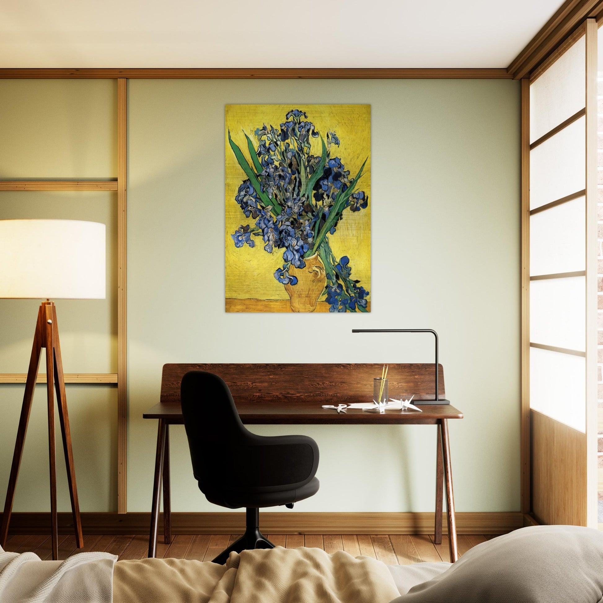 Still Life with Irises - Vincent van Gogh Brushed Aluminum Print - 70x100 cm / 28x40 inches | Vincent van Gogh Aluminum Print | Vincent van Gogh Prints