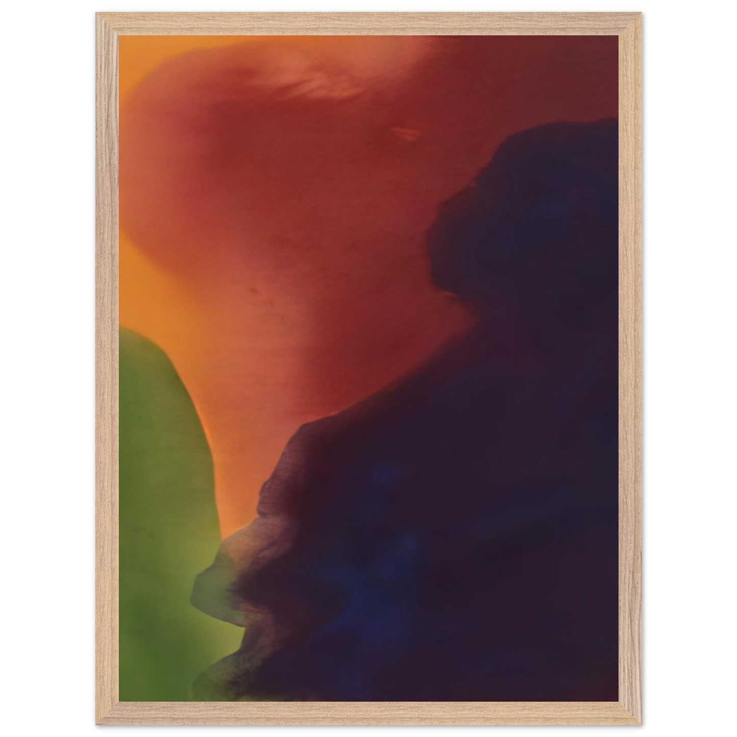 Helen Frankenthaler - Blue Atmosphere III - 1963 Wall art - 30x30 cm / 12x12 inches - Premium Wooden Framed Poster With Fine Art Paper-canvas - White frame
