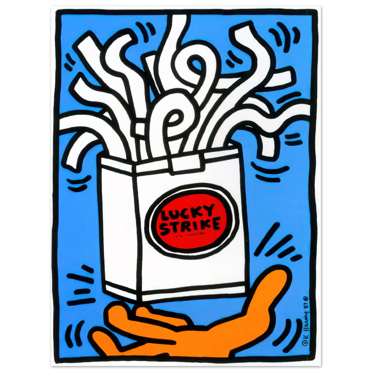Keith Haring - LUCKY STRIKE 1987  75x100 cm / 30x40inches Fine Art Poster