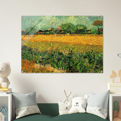 View of Arles with Irises in the Foreground - Vincent van Gogh Acrylic Print - 70x100 cm / 28x40″ inches